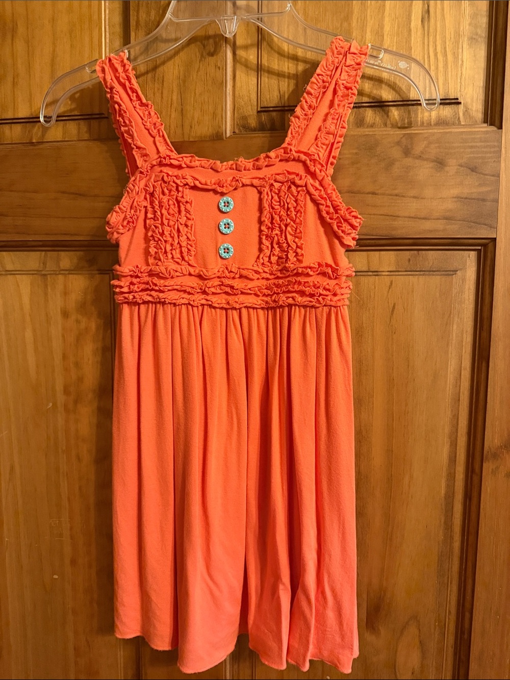 Matilda Jane Coral Orange Ruffle Strap Dress